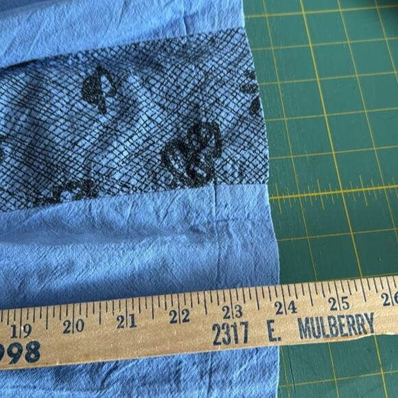 Vintage Produce Company Blue Button Front Top 3/4 Sleeves Back Panel sz M USA - Picture 5 of 6